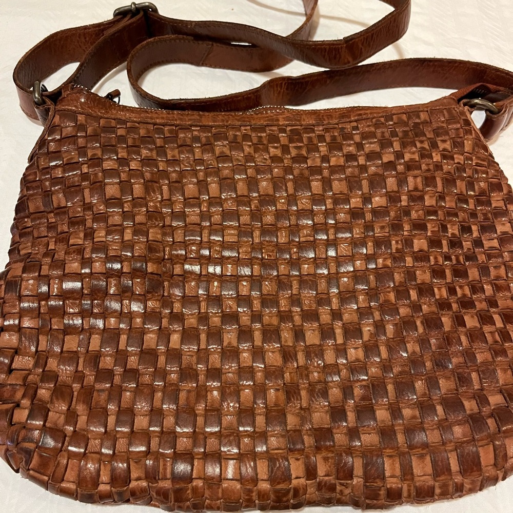 VILENCA Brown Leather Crossbody Purse